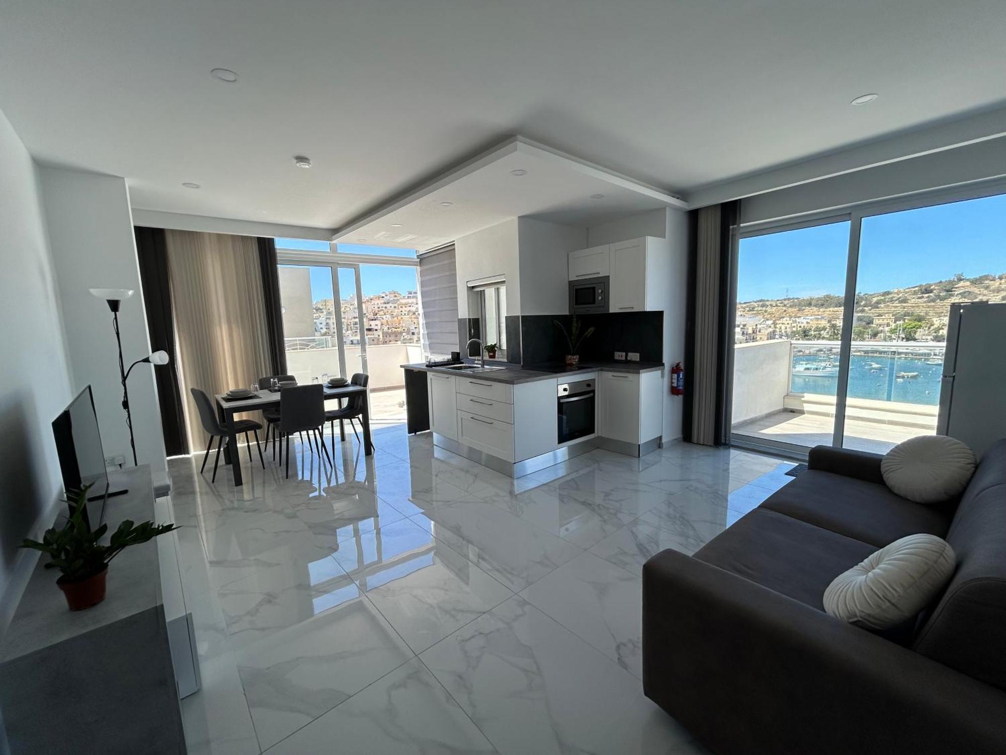 شقة Seaview Setters Penthouse مارساسكالا المظهر الخارجي الصورة